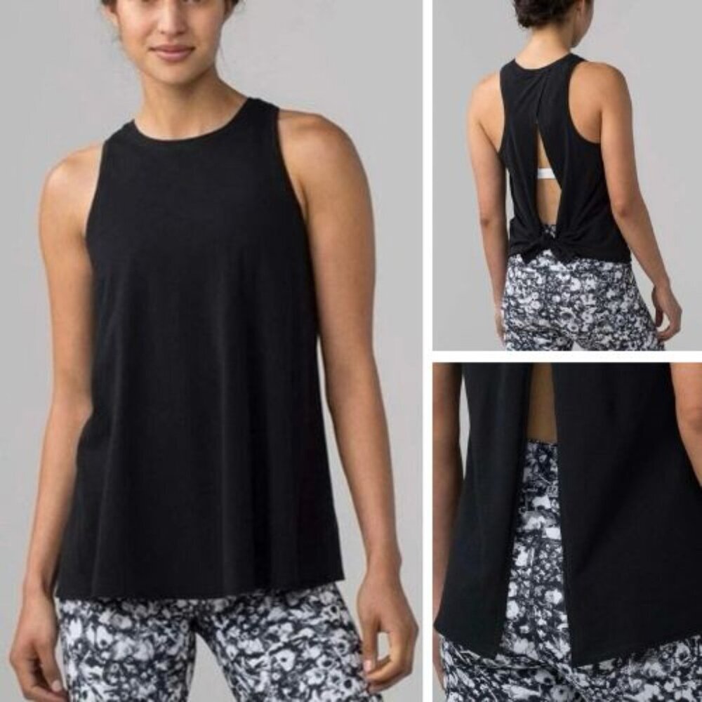 Lululemon Athletica Black All Tied Up Tank Top Size 2 - 51200